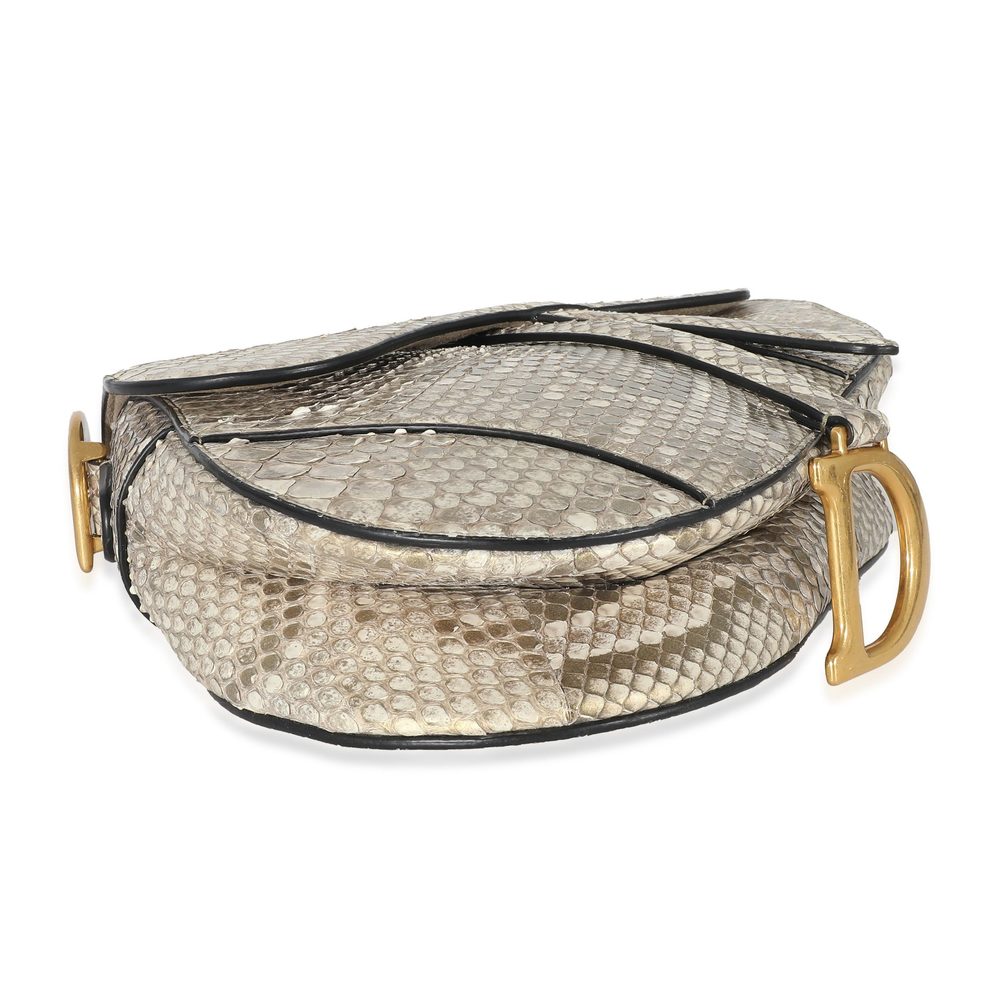 Christian Dior Gold Metallic Python Saddle Bag - Picture 5 of 7